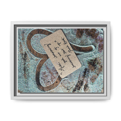 Framed Matte Canvas Art – Vintage Heart Tag Beach Print