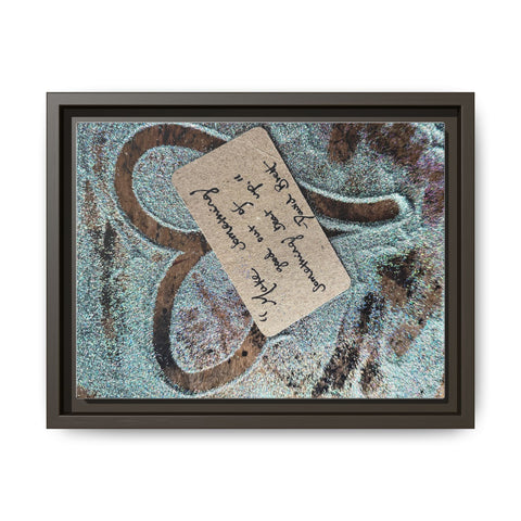 Framed Matte Canvas Art – Vintage Heart Tag Beach Print