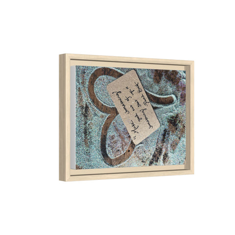 Framed Matte Canvas Art – Vintage Heart Tag Beach Print
