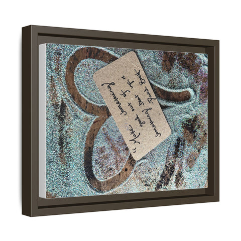 Framed Matte Canvas Art – Vintage Heart Tag Beach Print