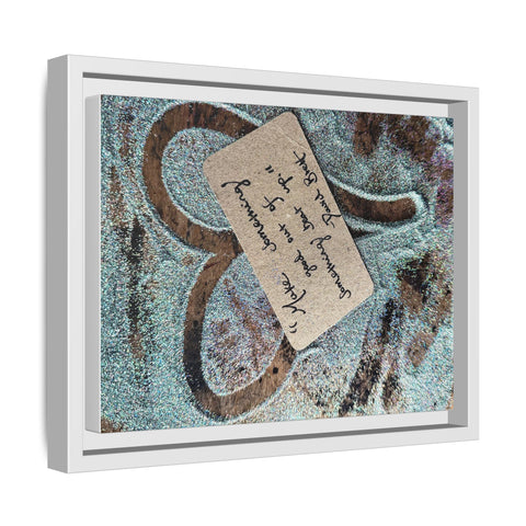 Framed Matte Canvas Art – Vintage Heart Tag Beach Print