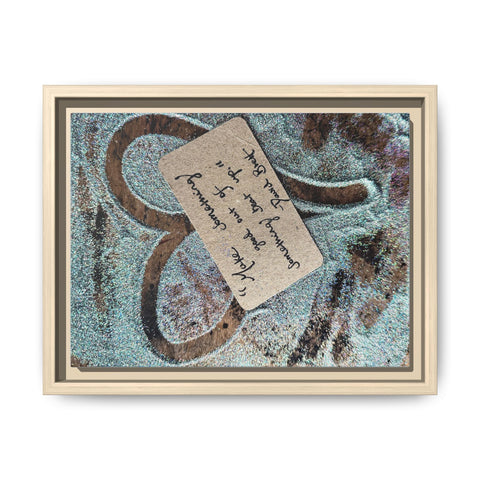 Framed Matte Canvas Art – Vintage Heart Tag Beach Print