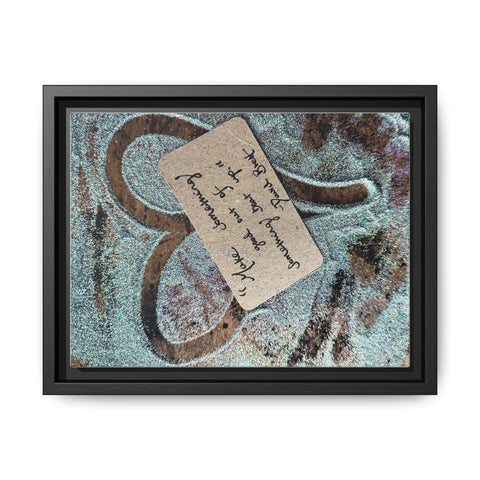 Framed Matte Canvas Art – Vintage Heart Tag Beach Print